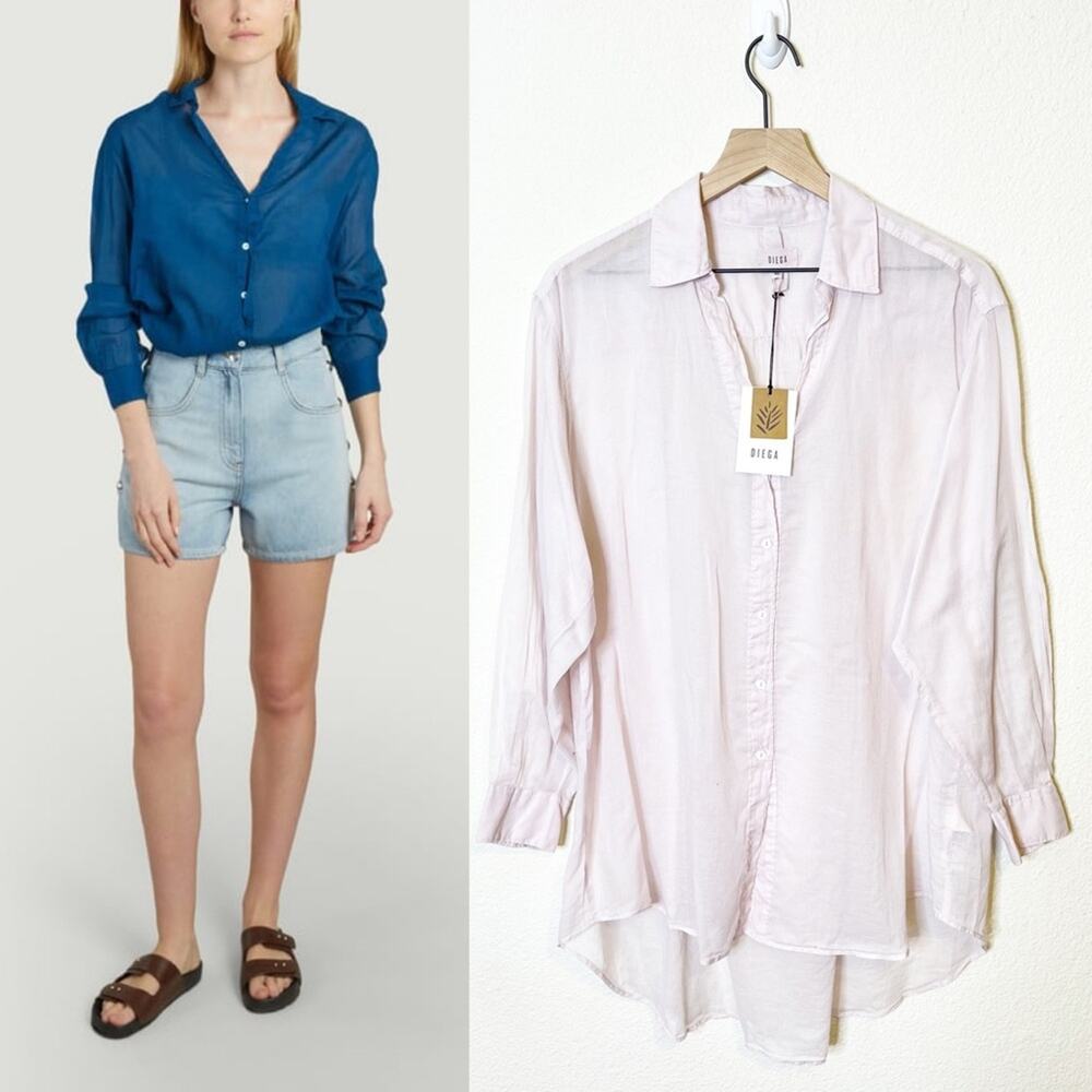 Diega organic cotton button down shirt size medium